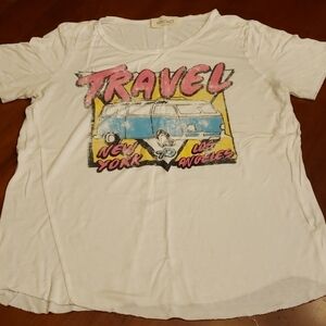 Monocracy Retro Travel Tee M Raw Hems Made in USA